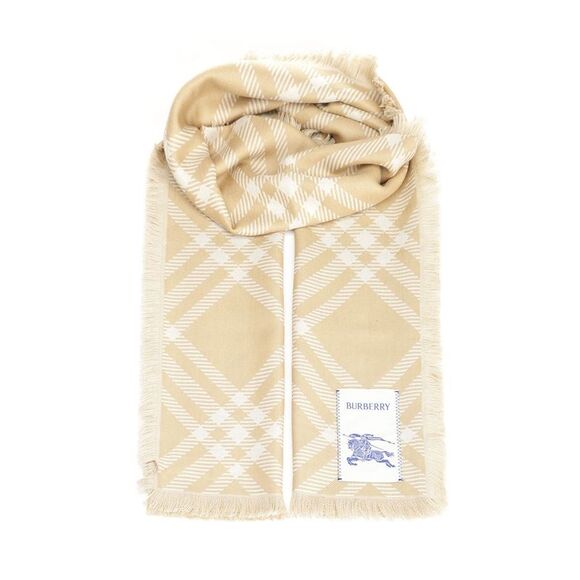 Burberry Women Wide Silk And Wool Scarf